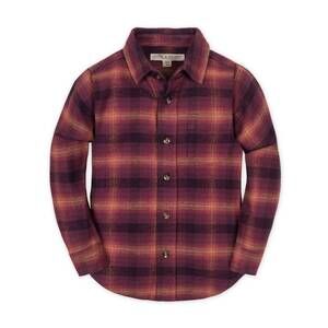 NEW HOPE & HENRY boy's organic flannel shirt in sugar plum plaid